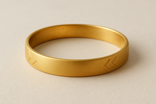 Solid gold kada with simple matte finish design, perfect for gifting and daily wear.