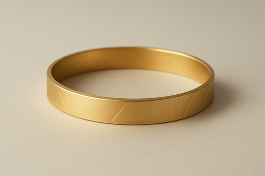 Solid gold kada with simple matte finish design, perfect for gifting and daily wear.