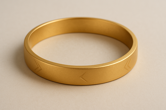 Solid gold kada with simple matte finish design, perfect for gifting and daily wear.