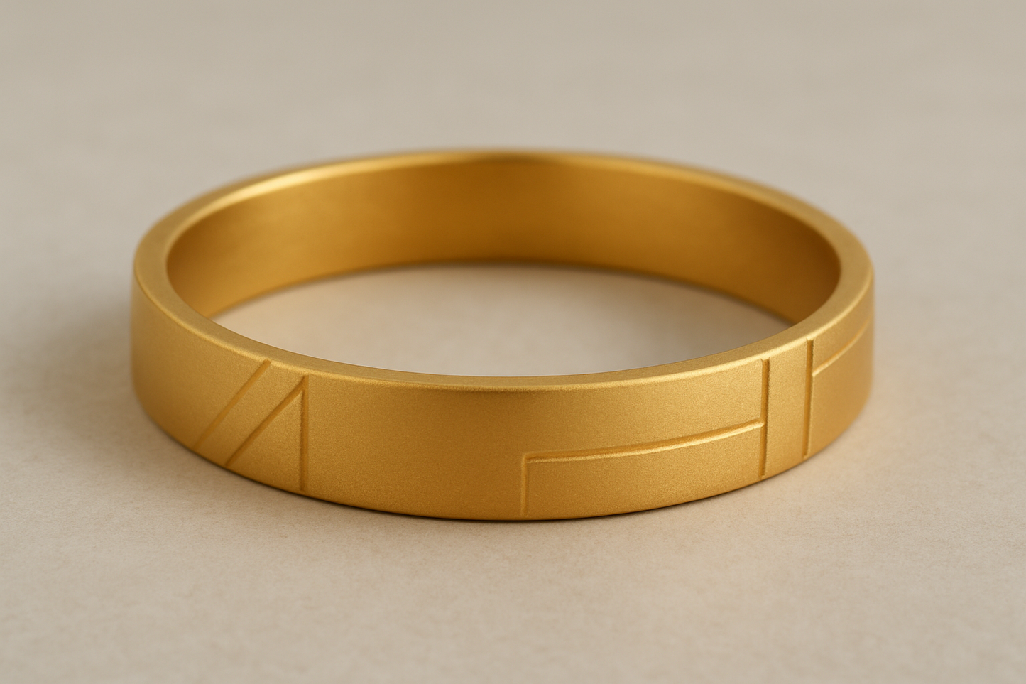 Solid gold kada with simple matte finish design, perfect for gifting and daily wear.