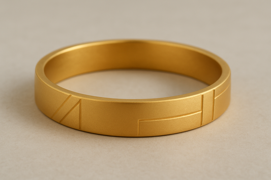 Solid gold kada with simple matte finish design, perfect for gifting and daily wear.