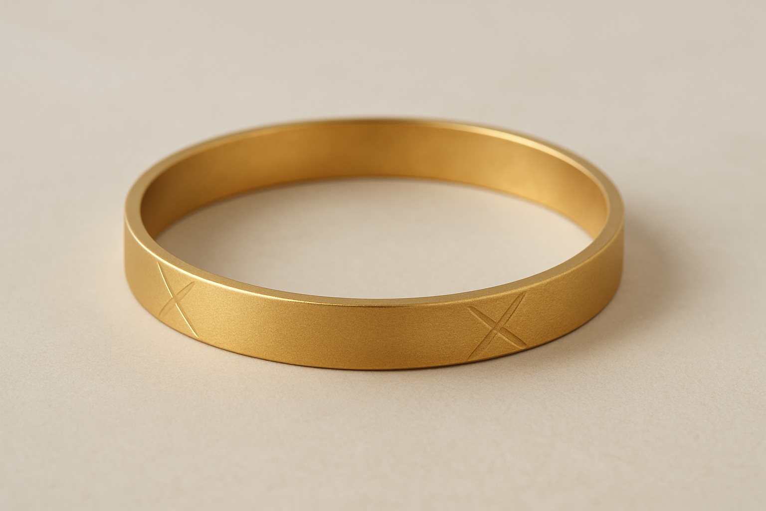 Solid gold kada with simple matte finish design, perfect for gifting and daily wear.