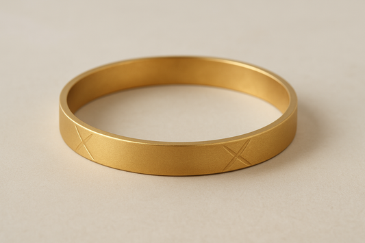 Solid gold kada with simple matte finish design, perfect for gifting and daily wear.