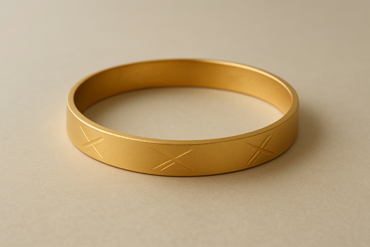 Solid gold kada with simple matte finish design, perfect for gifting and daily wear.