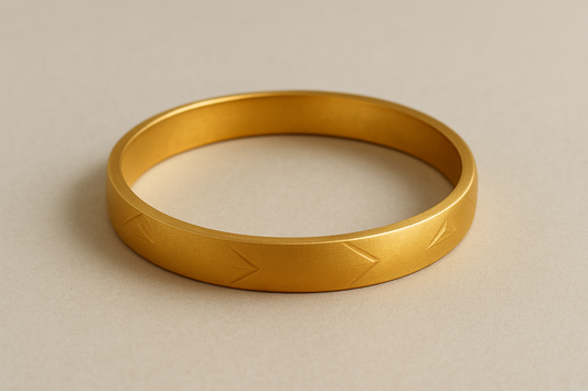 Solid gold kada with simple matte finish design, perfect for gifting and daily wear.