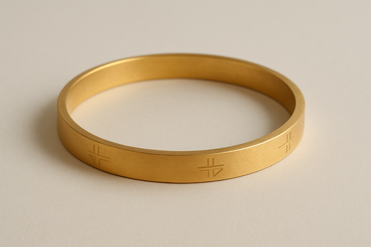 Solid gold kada with simple matte finish design, perfect for gifting and daily wear.