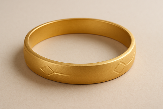 Solid gold kada with simple matte finish design, perfect for gifting and daily wear.