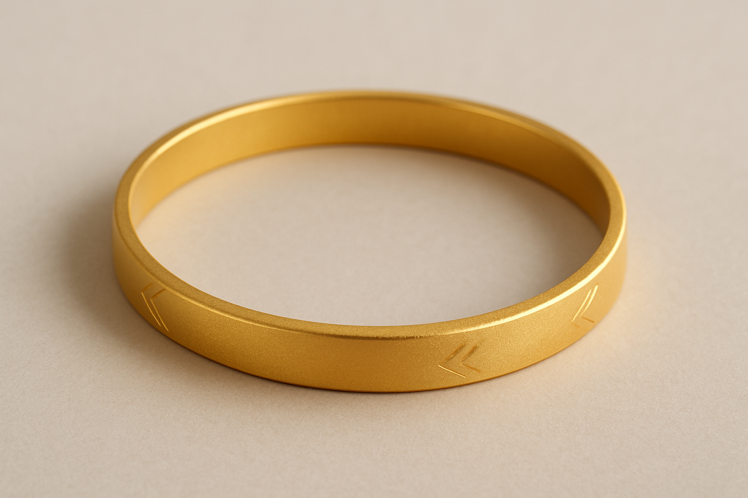 Solid gold kada with simple matte finish design, perfect for gifting and daily wear.