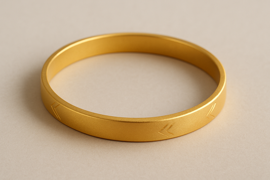 Solid gold kada with simple matte finish design, perfect for gifting and daily wear.