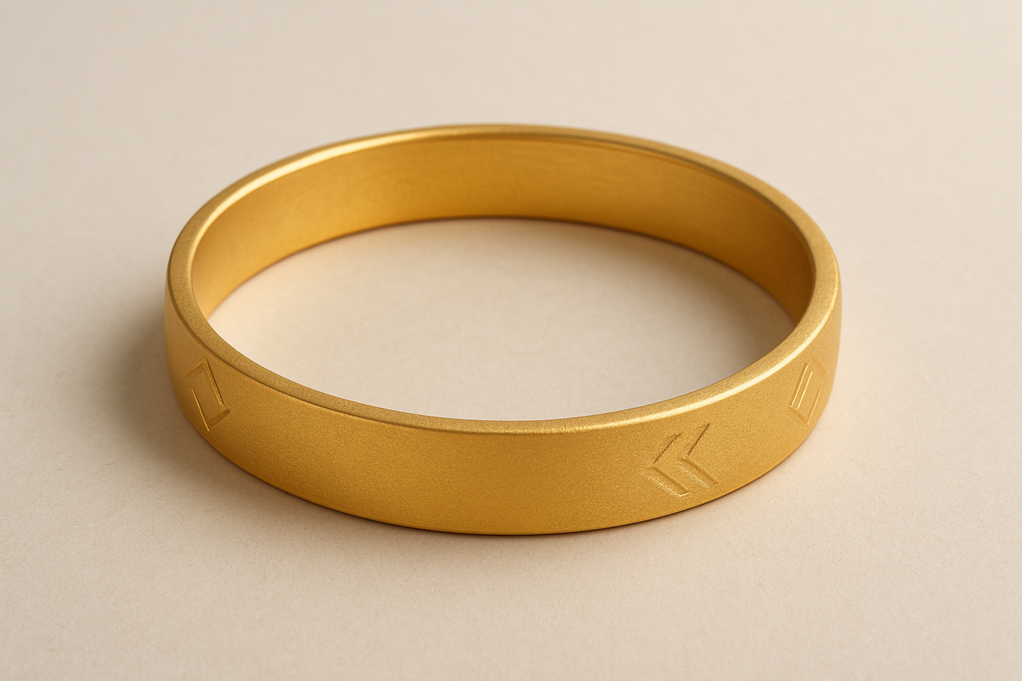 Solid gold kada with simple matte finish design, perfect for gifting and daily wear.