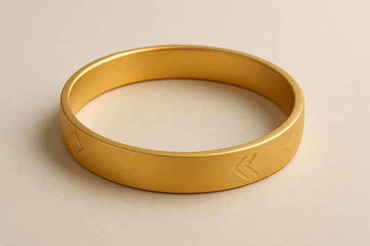Solid gold kada with simple matte finish design, perfect for gifting and daily wear.