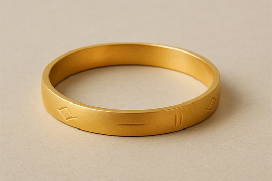 Solid gold kada with simple matte finish design, perfect for gifting and daily wear.
