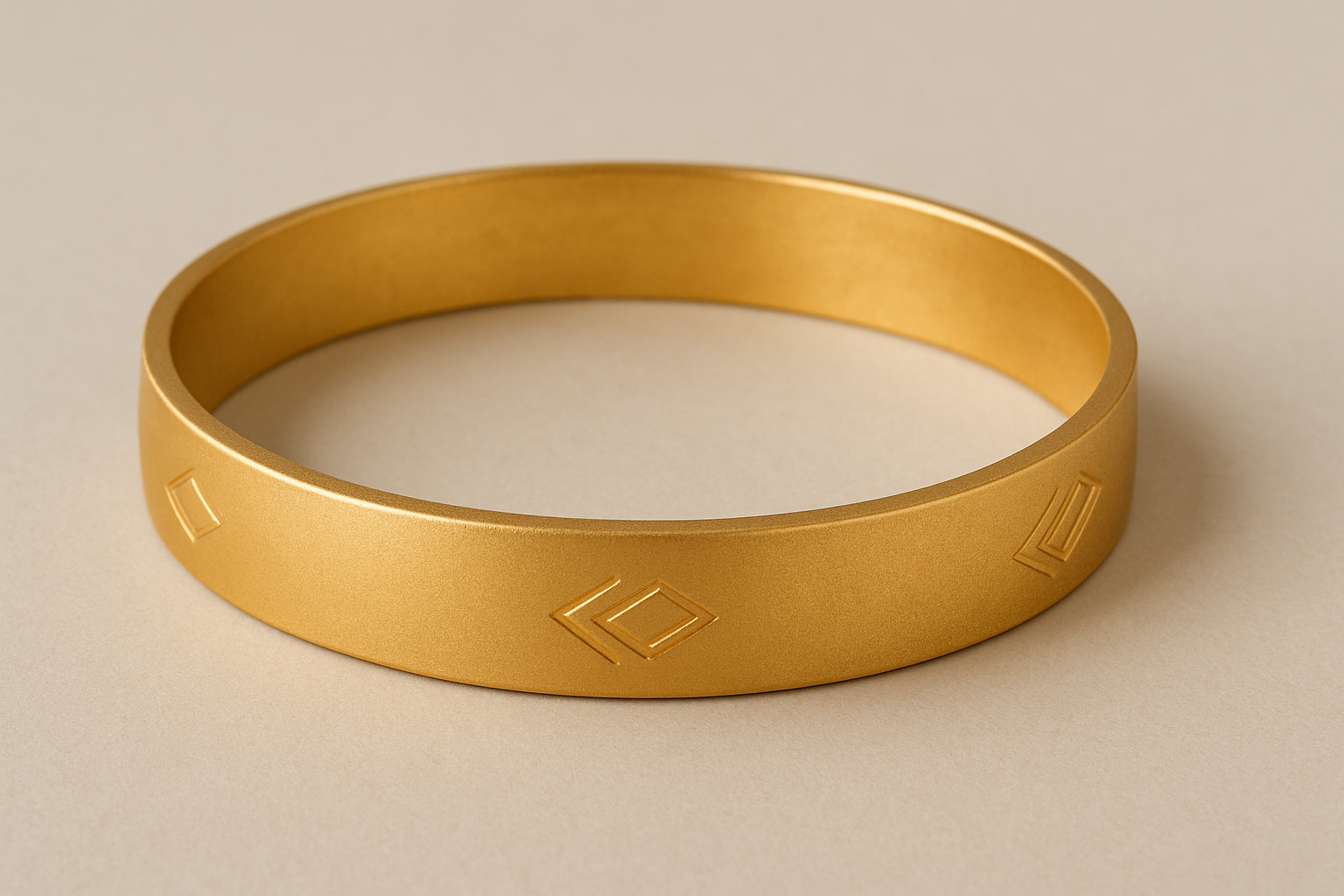 Solid gold kada with simple matte finish design, perfect for gifting and daily wear.