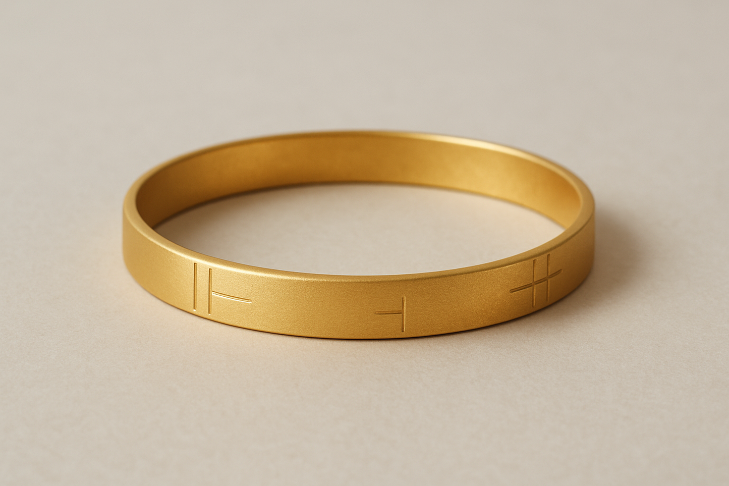 Solid gold kada with simple matte finish design, perfect for gifting and daily wear.