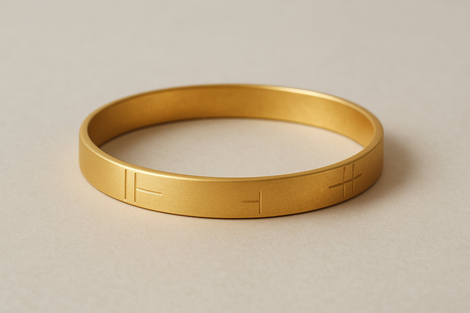 Solid gold kada with simple matte finish design, perfect for gifting and daily wear.