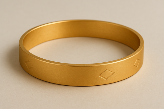 Solid gold kada with simple matte finish design, perfect for gifting and daily wear.