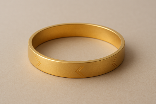 Solid gold kada with simple matte finish design, perfect for gifting and daily wear.