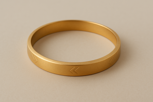 Solid gold kada with simple matte finish design, perfect for gifting and daily wear.