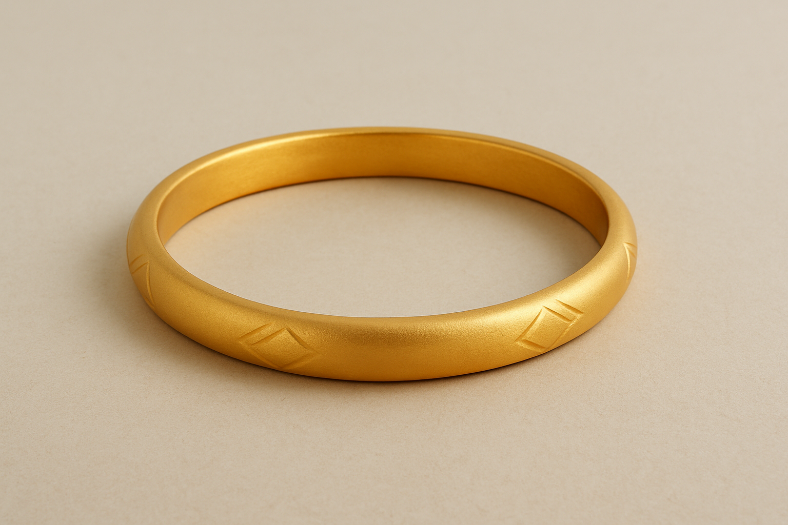 Solid gold kada with simple matte finish design, perfect for gifting and daily wear.